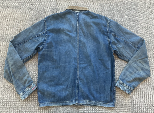 RRL Ralph Lauren 1940s Inspired Distressed Cotton Linen Denim Workwear Jacket-M - Picture 8 of 8