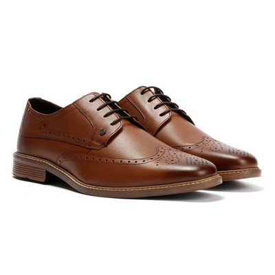 Lambretta Stockton Herren Leder Braune Schnürschuhe