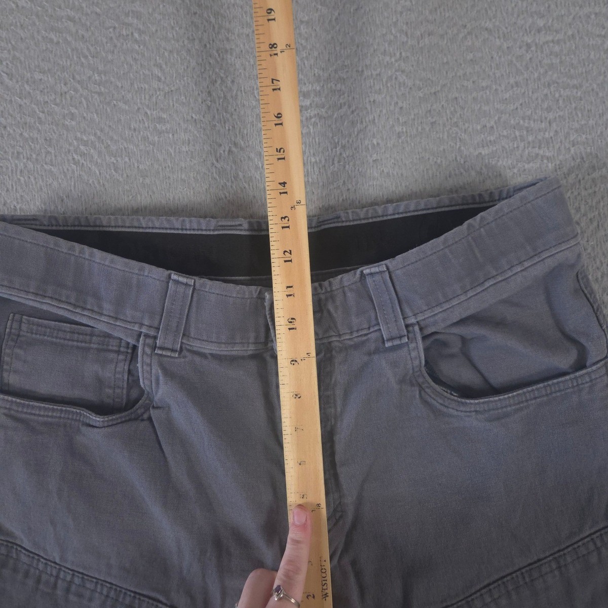 Origin Pants Mens 36x34 Grey Thrive Workwear Tradesman Straight Double Knee USA View 4
