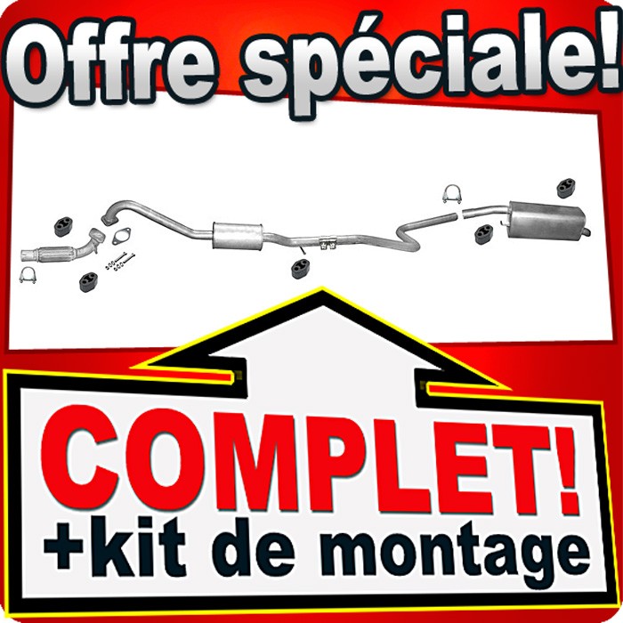 Pot échappement Ford Fiesta MK5 1.6 TDCI 90CH avec tuyau silencieux pour hayon 2004 2005