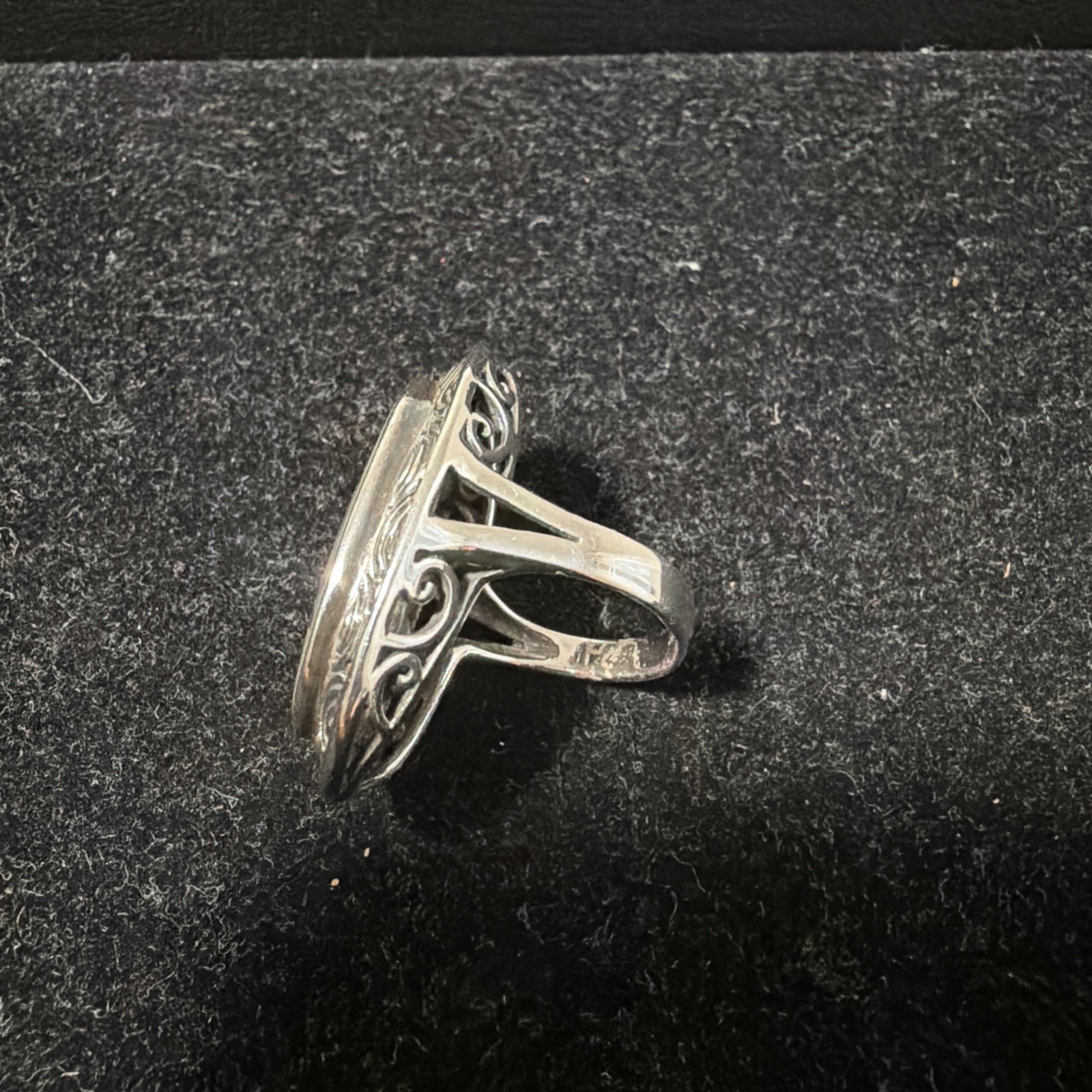 Abalone Shell Sterling Silver Ring Inlay Set Fili… - image 3