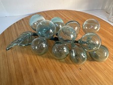 Vintage Sky Blue Glass Grape Cluster Centerpiece Decor Handblown