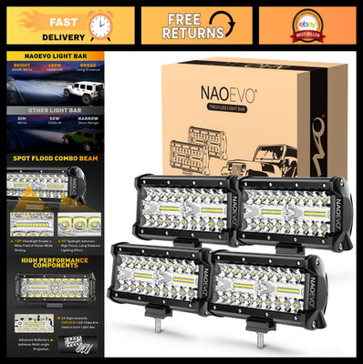 7'' LED Light Bar 480W 48,000LM Offroad Fog/Driving Lights Spot Flood Combo for T