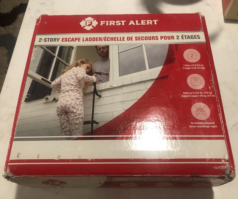 First Alert Two Story Fire Escape Ladder 14 ft Steel Anti Slip Black