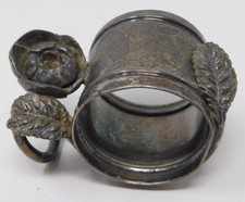 Meridian Company Napkin Ring With Rose Antique Collectible