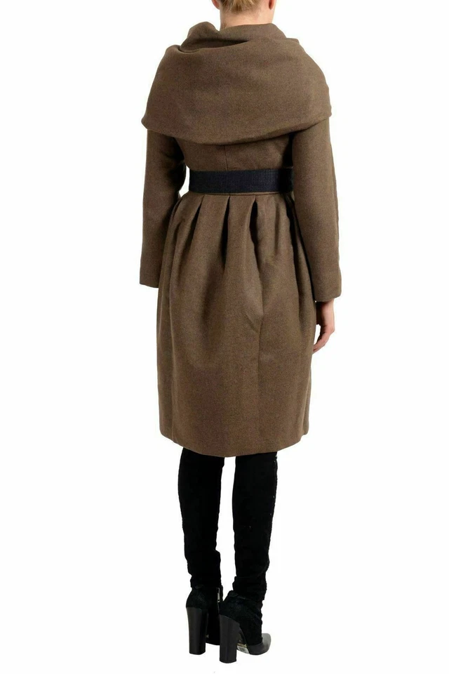 Max Mara Atelier Women's "ORLEANS" Brown Belted Wool Angora Coat US 12 IT 46 - Image 3 of 4