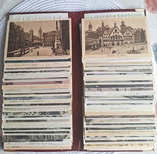 Album mit 100 alten Postkarten aus Deutschland. Alle datiert vor 1945.