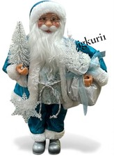 青いベルベット サンタクロース人形 Blue Santa Seasonal Figurines for sale | eBay