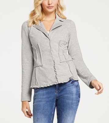 Mode von Heine Damen Jacke Blazer Jerseyblazer Langarm Kragen grau Gr. 42 NEU