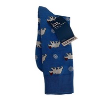 Old Navy Crew Socks Men's One Size Blue Winter Polar Bear NWT