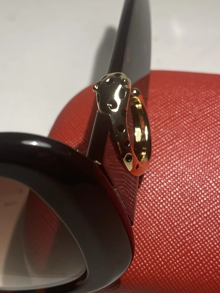 Cartier Panthere De Cartier Brown Acetate Sunglasses CT0471SA C.3 56-19-145 New - Image 4 of 4