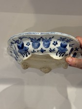 CHINESE 19TH CENTURY BLUE AND WHITE PORCELAIN BOWL PLANTER QING DYNASTY