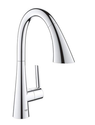 Grohe 30368002 Ladylux Kitchen Pull Down Dual Spray Faucet Chrome - New