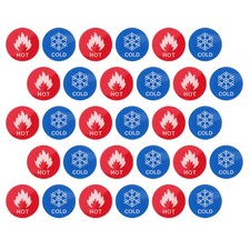 20 Pairs Hot and Cold Distinction Stickers Signs Water Marking Bathroom