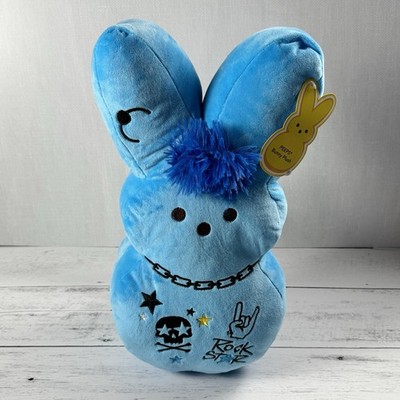 Peeps Emo Bunny Blue with Rock Star Attire 15 Inch Soft Unique Plush New