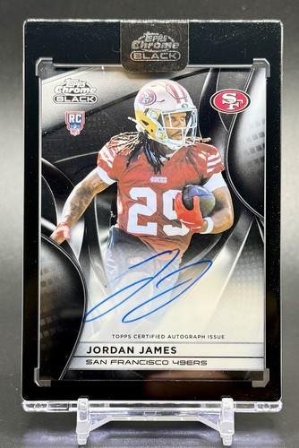 2025 Topps Chrome Black Rookie Refractor Autograph #RAUJJ Jordan James RC Auto