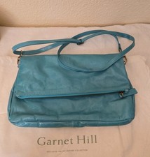 Garnett Hill Borsa Pieghevole Italiana Pelle Turchese, Da Collezione Esclusiva