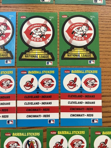 (27) Verschiedene Cincinnati Reds Fleer Team Aufkleber 80er und 90er Jahre - Bild 10 von 12