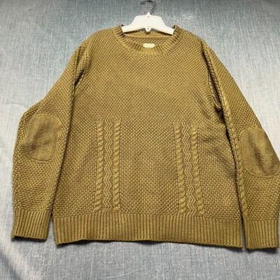 Lee Cooper Craig Men's Sweater Size M Olive Green Knit Pullover Crewneck Acrylic