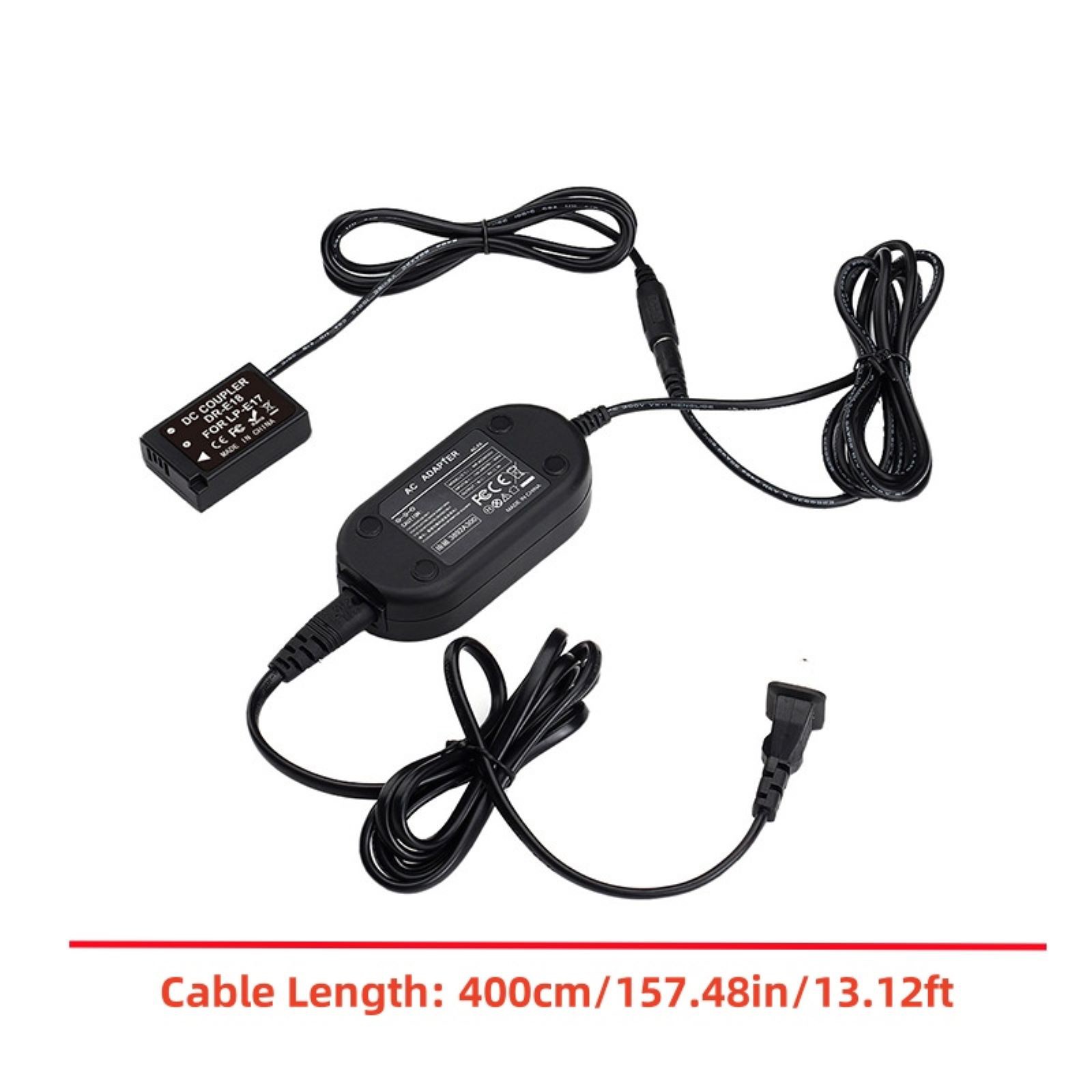 AC Power Supply Adapter for LP-E17 Dummy Battery DR-E18 Coupler For Canon 750D
