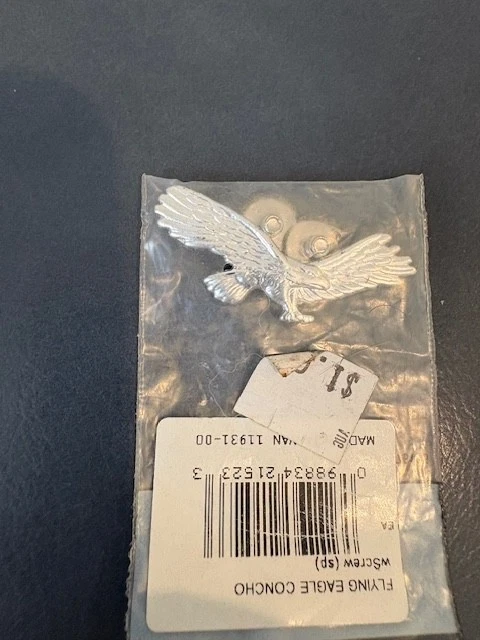 Lot of 4 Conchos 1.5" Silver and Black Screw Back Tandy Leather Co - Image 3 of 3