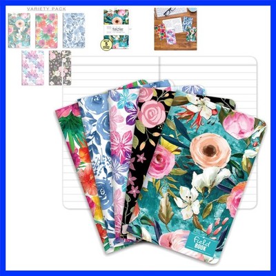 Field Notebook/Pocket Journal - 3.5''x5.5'' - Floral Covers - Lined Memo Book -...