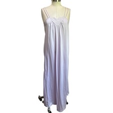 Vintage Brandywine Purple Lilac Full Sweep Satin Night Slip Gown Size Large