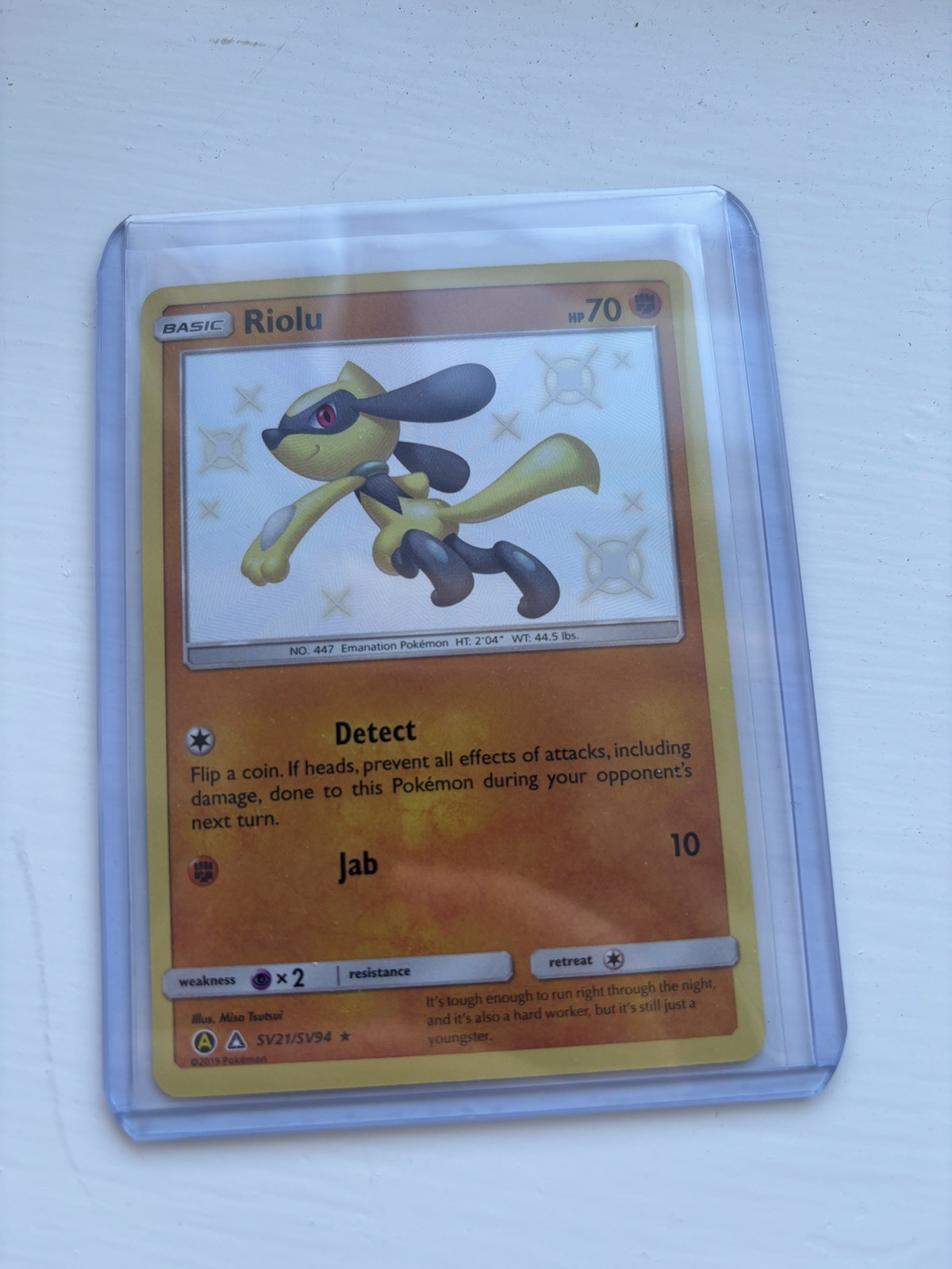 Pokemon Card Riolu SV21/SV94 Hidden Fates Shiny Vault Holo Rare