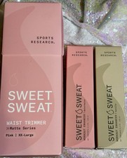 Sweet Sweat Waist Trimmer Band Trainer Belt Pink XXL  Workout Enhancer x 2