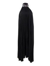 Laundry by Shelli Segal Women's Jewel Neck Pleated Chiffon Gown (2, Black)