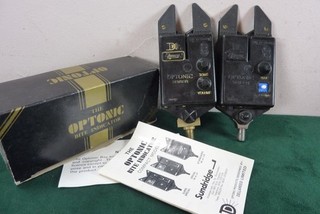 2 vintage Optonic Super XL Bite Alarms Spares Repairs fishing