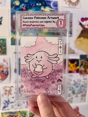 Chansey ORIGINAL Aquarell bemalt Pokemon Karte