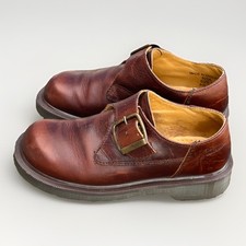 VTG Dr. Martens Monk Strap Buckle Brown Leather Oxford - England - Women s 5
