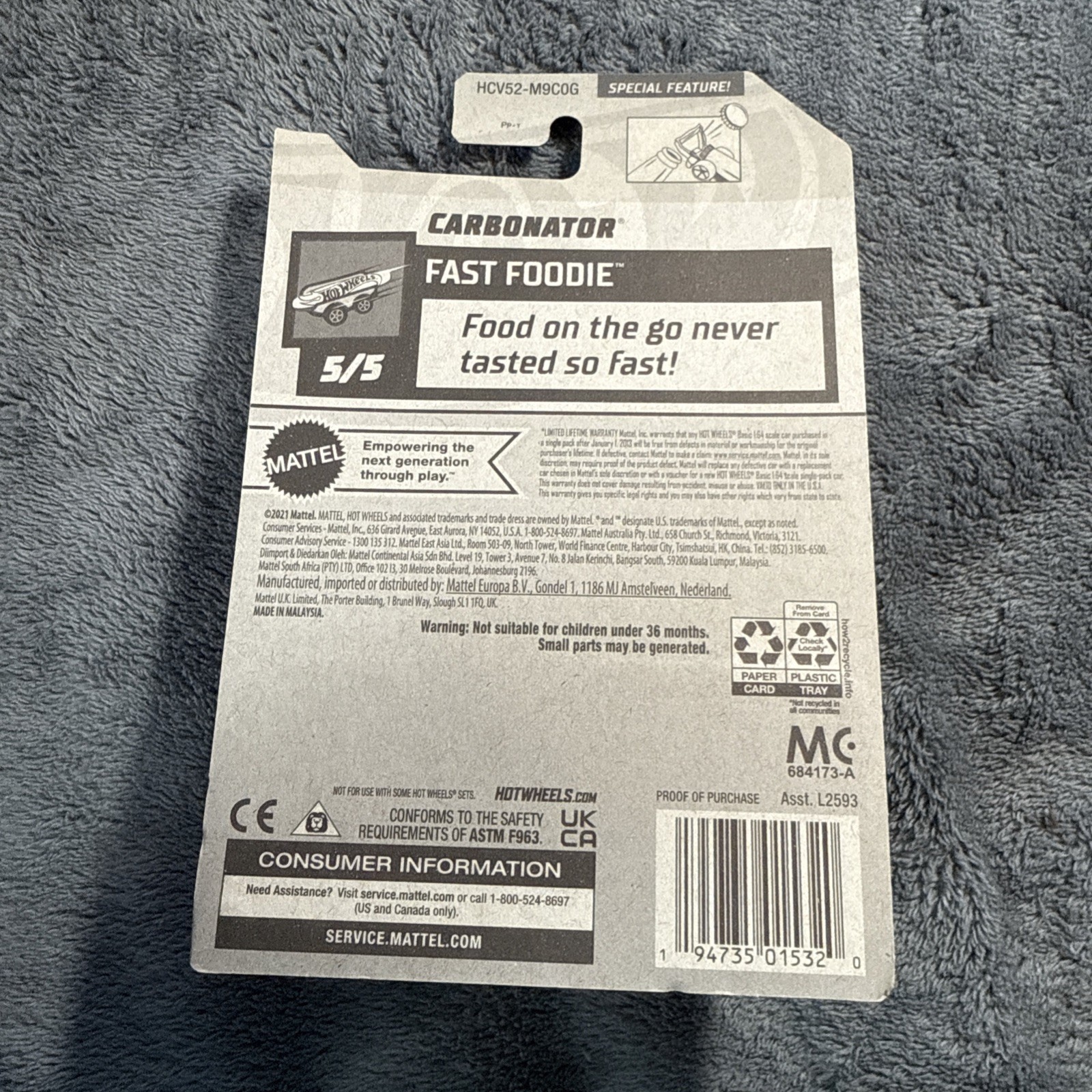 2022 Hot Wheels CARBONATOR #135/250 Fast Foodie 5/5 EARTH Day Bottle Opener