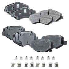 Front and Rear Semi-Metallic Brake Pad Set For 2012-2016 Chrysler Town & Country