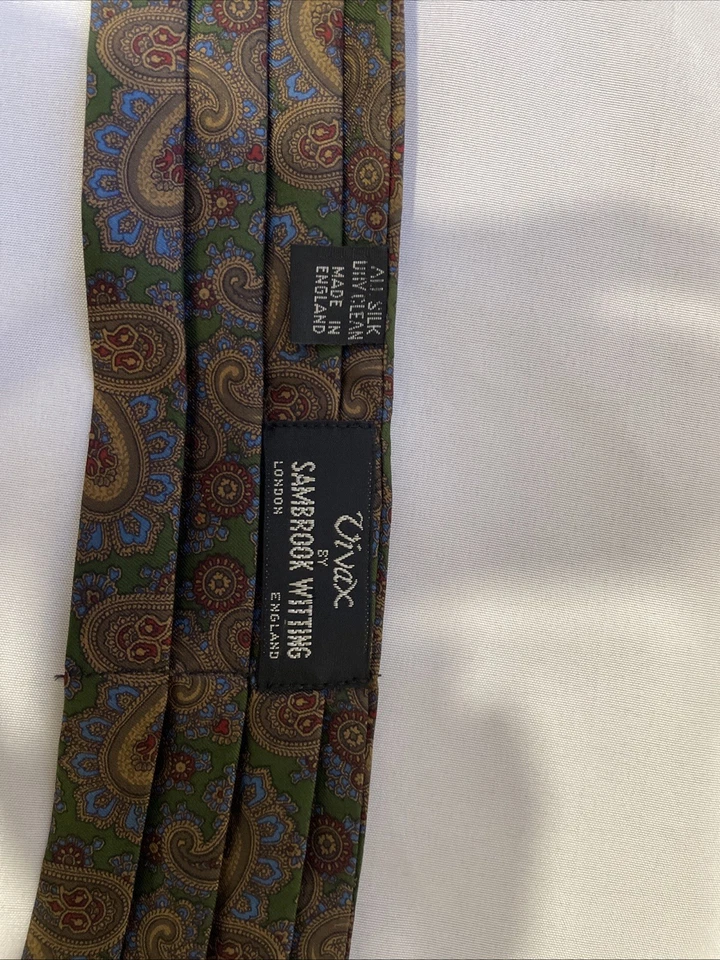 AS8# Vivax por Sambrook Witting Londres Inglaterra Seda Paisley Bufanda Hecha en Inglaterra Foto 2 de 4
