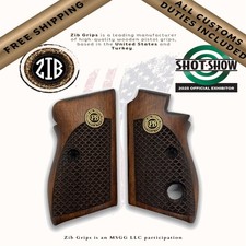 ZIB GRIPS Beretta anni 70/70/71 impugnature da pelle di pesce marrone design PB logo ottone