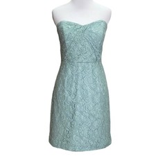 J. Crew Mint Lace Overlay Strapless Dress Size 2