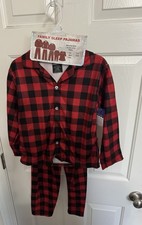 NWT PJ's  Presents Plaid Flannel Pajamas Red Buffalo Checkered Christmas 6/6X