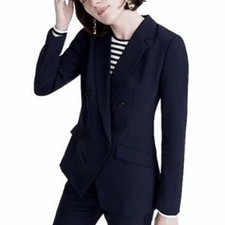J.Crew 365 Black Double Breasted Blazer Jacket 8 Tall Professional Workwear