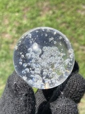Glass Marble Bubble Sphere Hand Made Art Sculpture Size 48mm Clear
