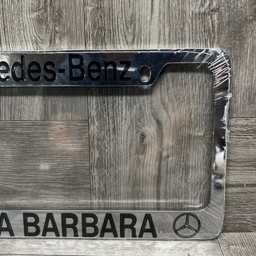 2 Mercedes Benz Santa Barbara CA Metal License Plate Holder Frame Chrome New - Picture 8 of 16