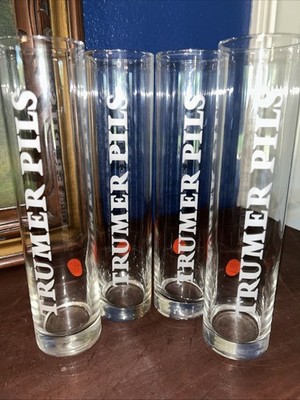 Set Of 4 Trumer Pils 9 1/2'' Glass .3 Liter Salzburg Berkeley New With Label