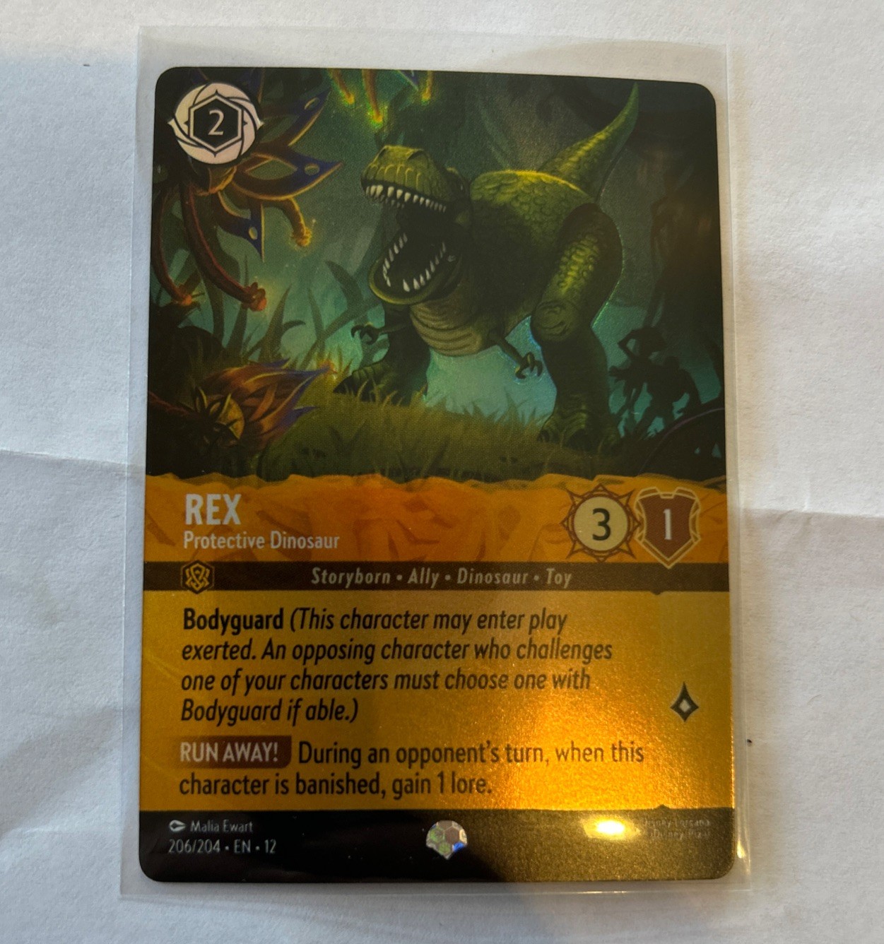 Disney Lorcana Wilds Unknown Rex Protective Dinosaur Epic 206/204