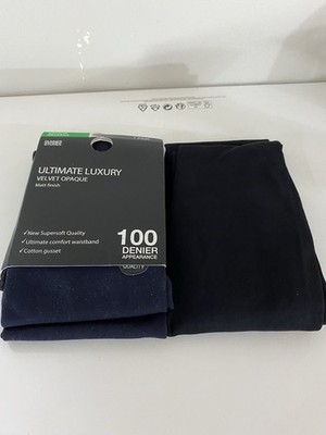 2x Dunnes Stores Ultimate Luxury Velvet Opaque Tights 100 Denier Appearance B+N