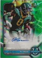 2021-22 Bowman University/U - RJ SNEED Chrome Auto Green Refractor 60/99 Baylor