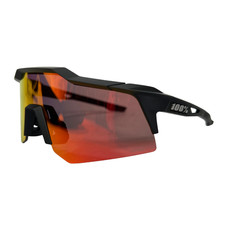 100 Speedcraft XS Performance Sport Sunglasses Black/ Red Mirror