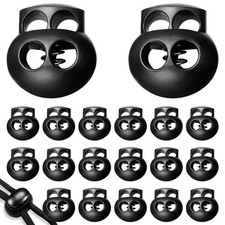 20 Pcs Double Hole Spring Cord Lock End Stopper Fastener Slider Toggles Clips