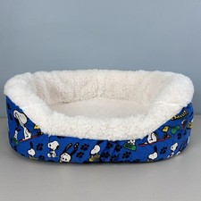 Vintage Peanuts Snoopy Woodstock Dog Cat Pet Bed Removable Cover Sherpa Foam 20  
