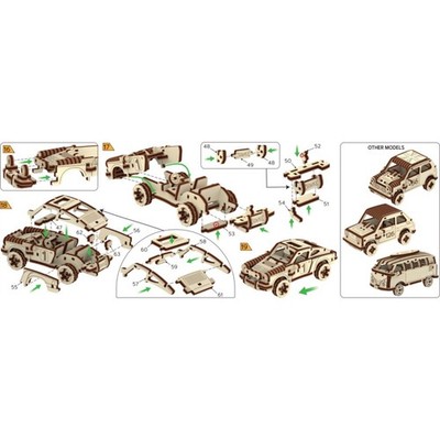 WOODEN CITY 3D Puzzle Superfast Rallye Auto Nr.4